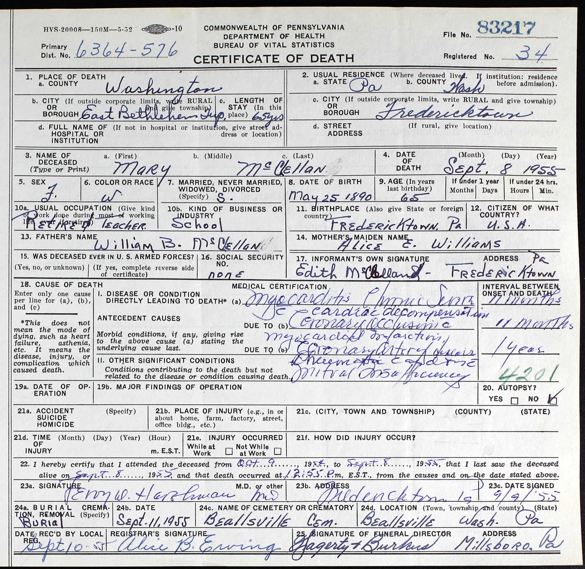 death certificate